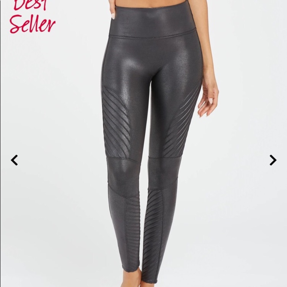 Spanx Faux Leather Moto Leggings